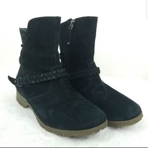 Teva De La Vina Black Suede Ankle Boots Sz 8.5